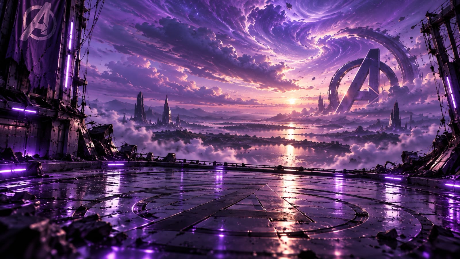 A purple realm portal